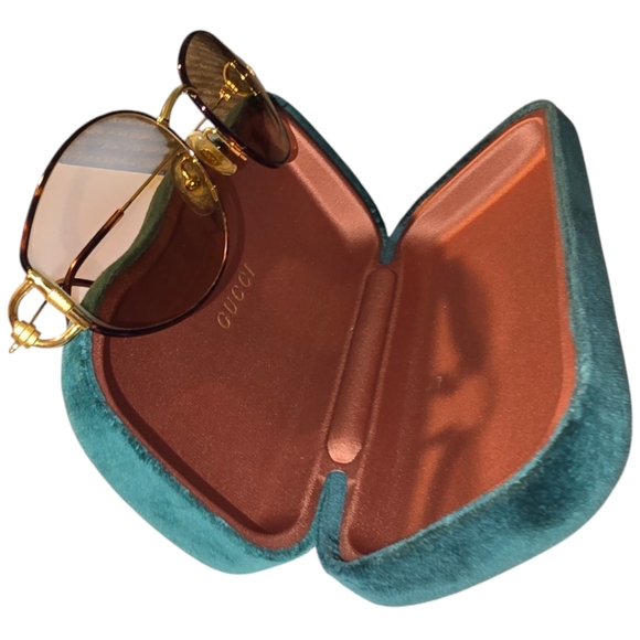 GUCCI Vintage Unisex GG 2600/S Brown Tint Sunglasses Brown & Gold Horsebit Frame - Picture 9 of 13